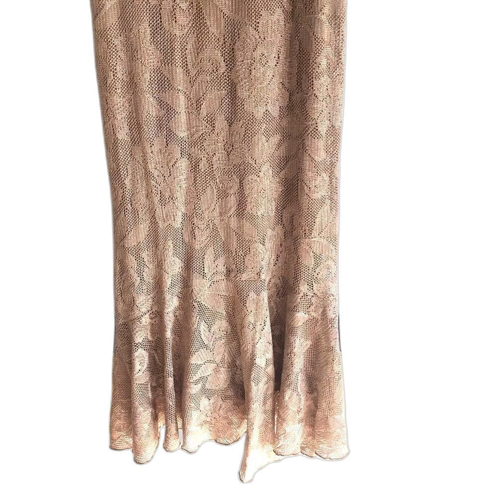 Spencer Alexis Gold Lace Sleeveless Long Dress - Picture 4 of 5